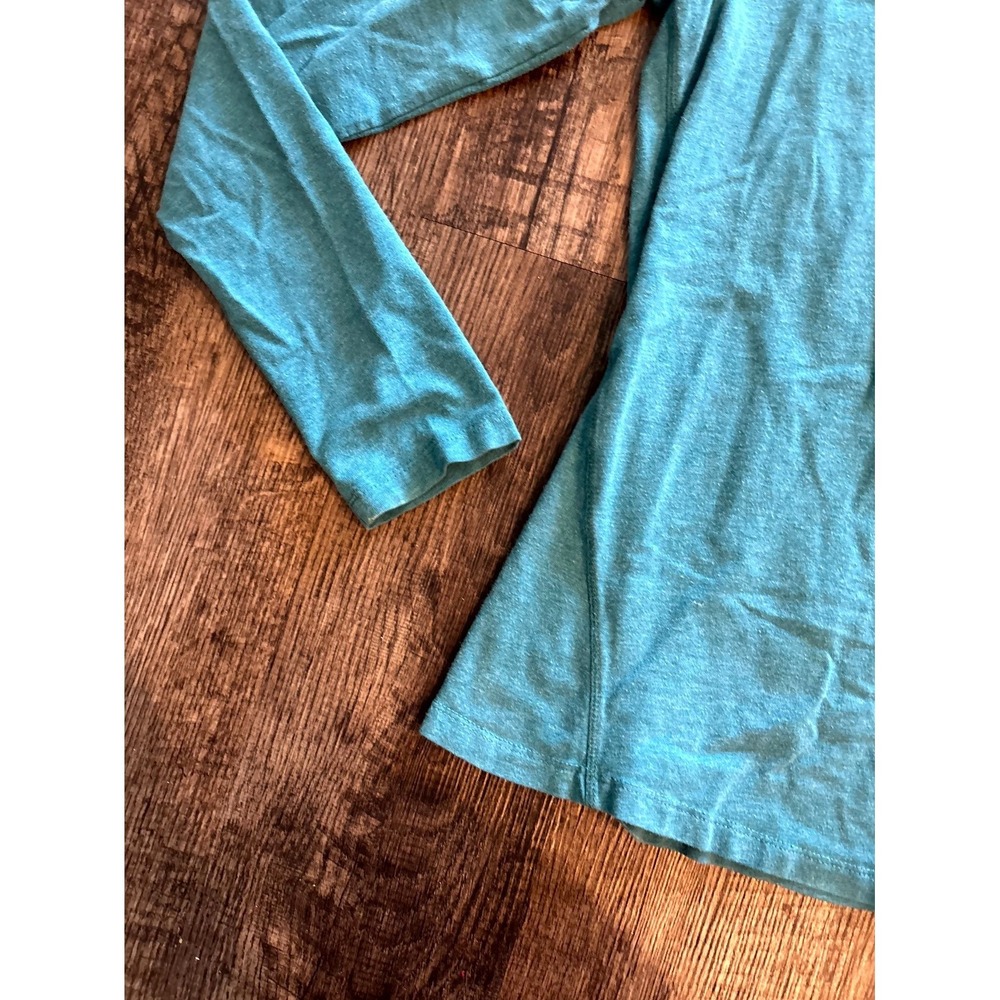 REI Shirt Womens XS Aqua Blue Cotton Classic Fitted Sleeve Performance Crewneck - Picture 5 of 9